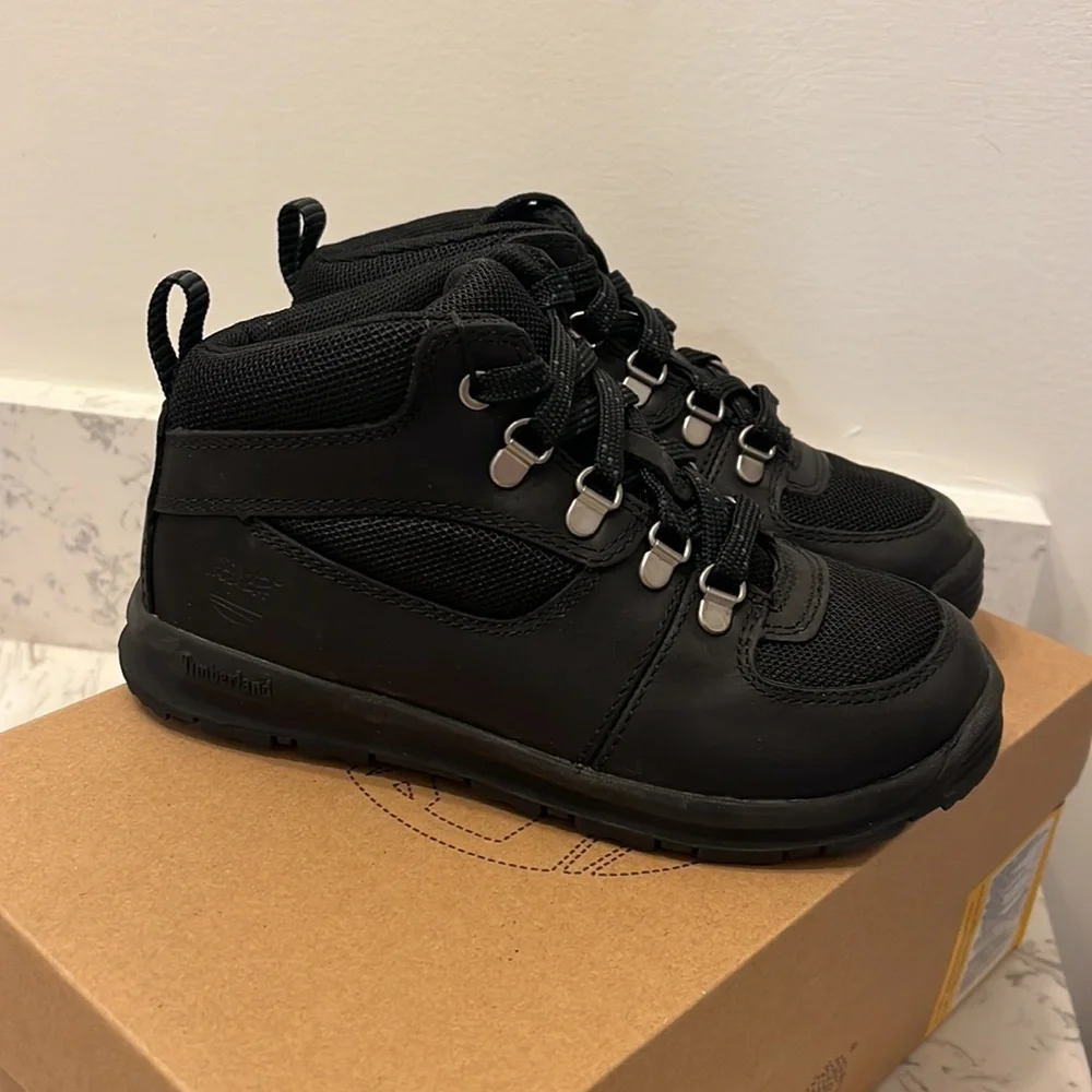Timberland GT Scramble Mid 3588R Boots Toddlers Boys Girls Size 12 new black